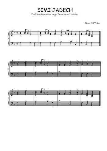 Téléchargez l'arrangement pour piano de la partition de Simi jadech en PDF